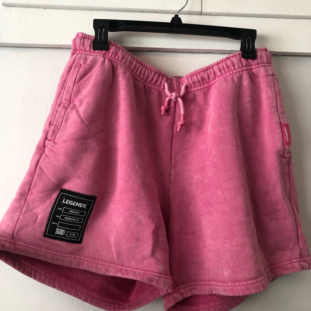 LEGENDS short sweatpants hot pink distressed dyed